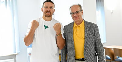 Oleksandr Usyk na badanich w Centrum Innowacji dla Sportu i Zdrowia AWF Katowice